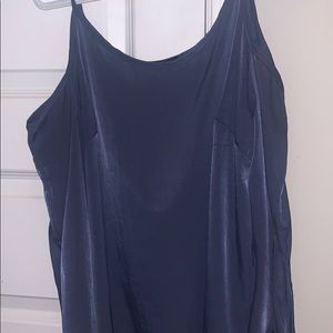 Light grey blue cut out top